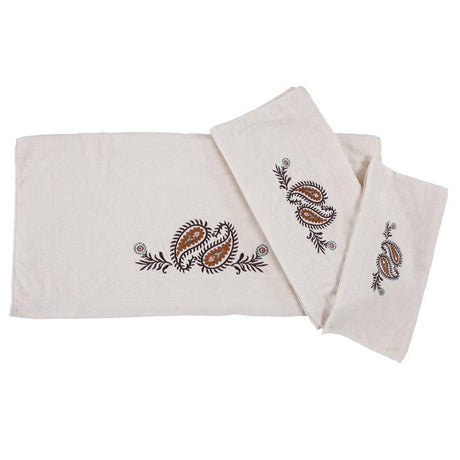 Paisley Terracotta Cream 3PC Bath Towel Set