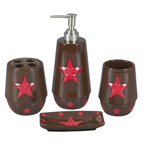 Western Red Star 4PC Bath Countertop Accesssory Set