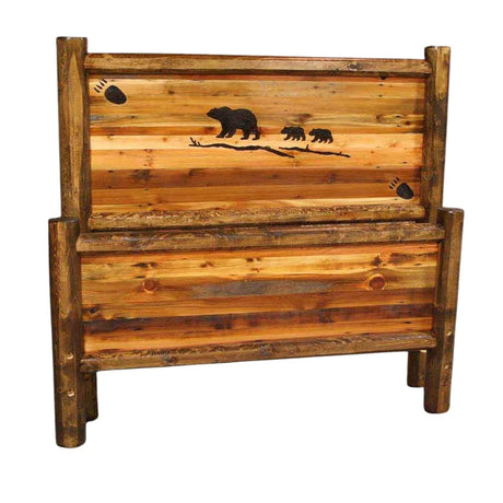 Red River Barnwood Round Leg Bear Paw Bed