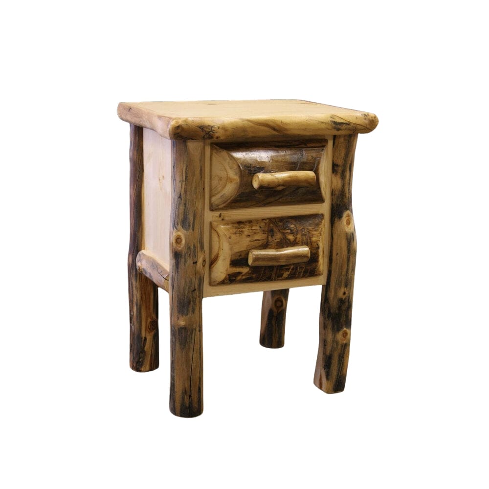 Aspen 2 Drawer Half Log Nightstand