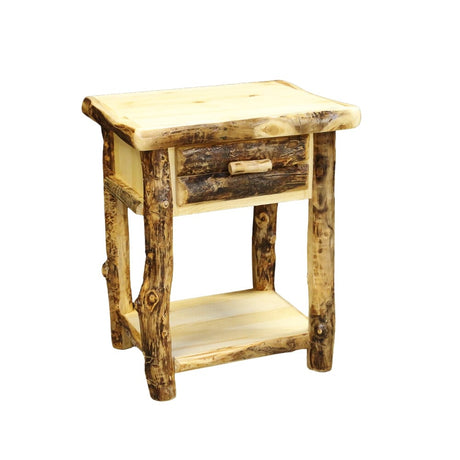 Aspen 1 Drawer Half Log Nightstand