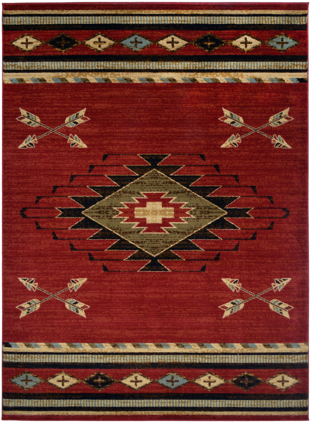 Red Sun Western Area Rug