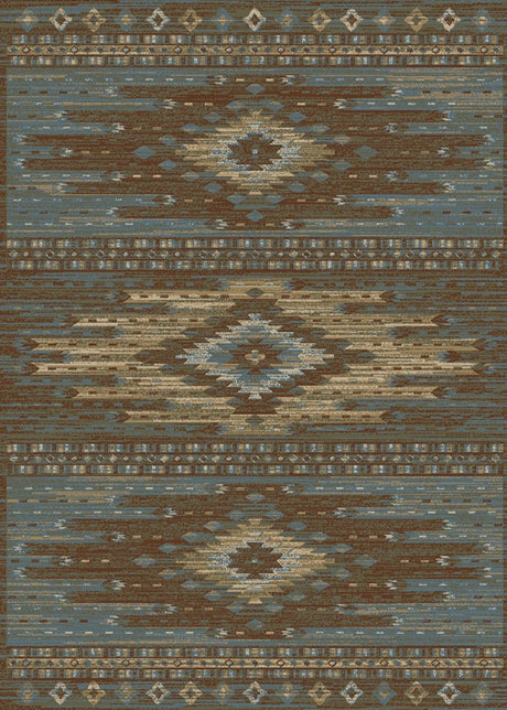 Southwestern Diamond Blue Area Rug