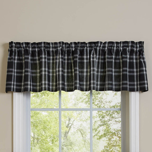 Navy Check Valance