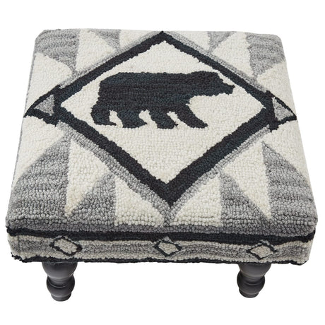 Tribal Bear Hooked Stool