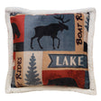 Lake House Fleece Throw Pillow