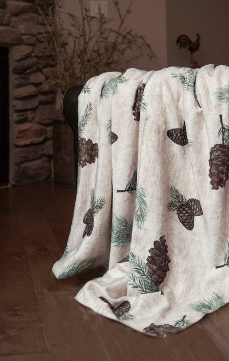 Pinecone Plush Throw Blanket