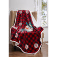 Red Plaid Check Snowman Throw