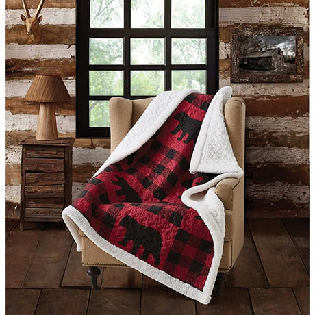 Black Bear Retreat Sherpa Throw