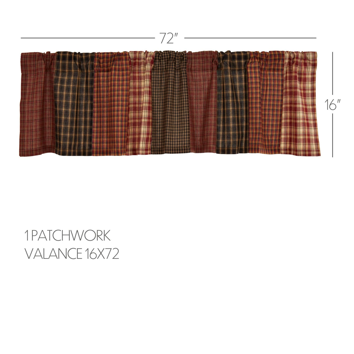 Autumn Plaid 72" Patchwork Valance