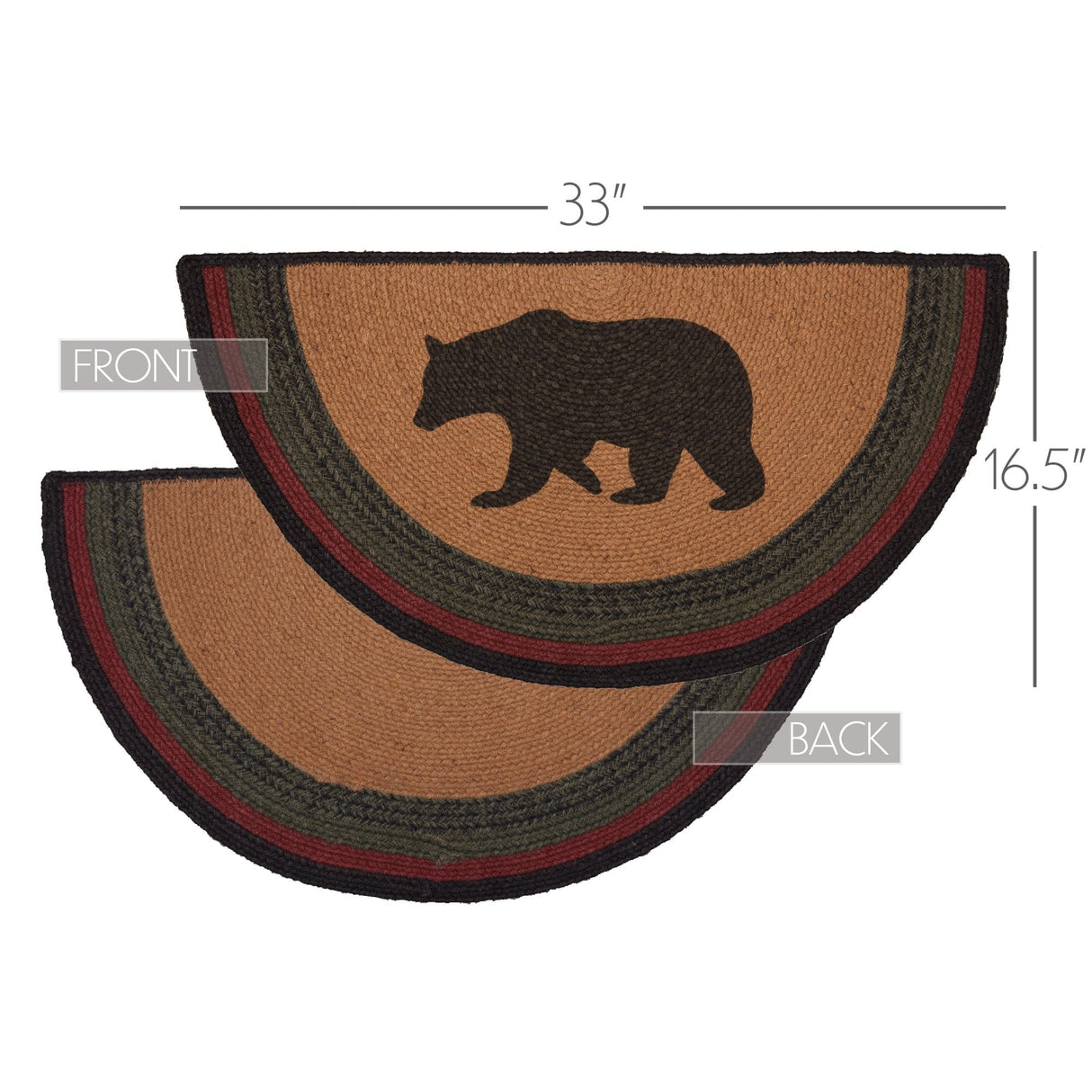 Wildlife Patch 33" Half-Circle Bear Accent Rug