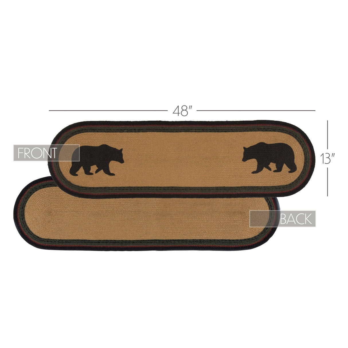 Wildlife Patch Bear 48" Oval Table Runner