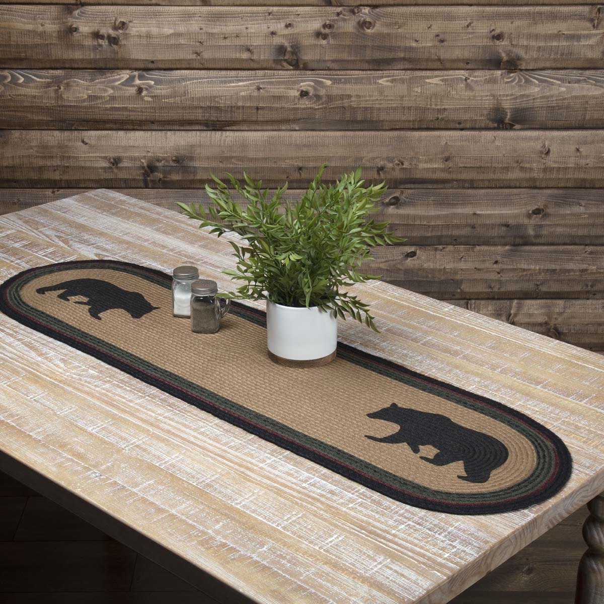 Wildlife Patch Bear 48" Oval Table Runner