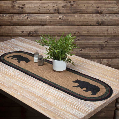 Wildlife Patch Bear 48" Oval Table Runner