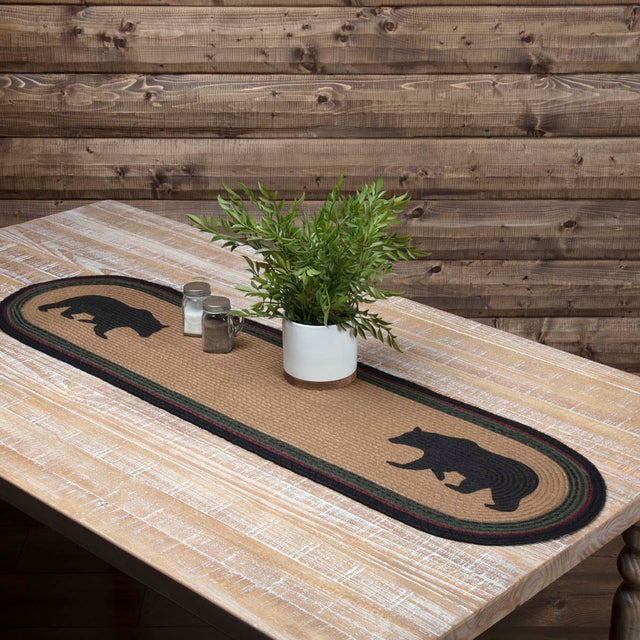 Wildlife Patch Bear 48" Oval Table Runner