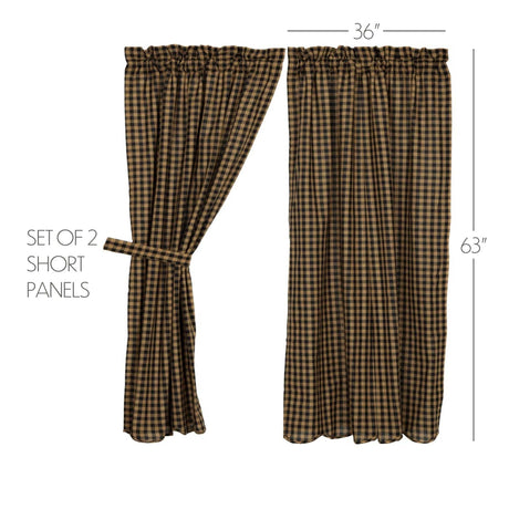 Black & Tan 63" Drape Set