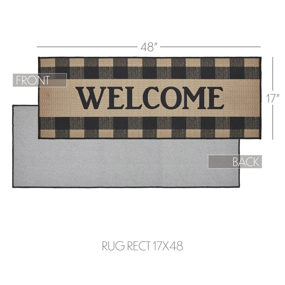 Black & Tan 48" Welcome Rug