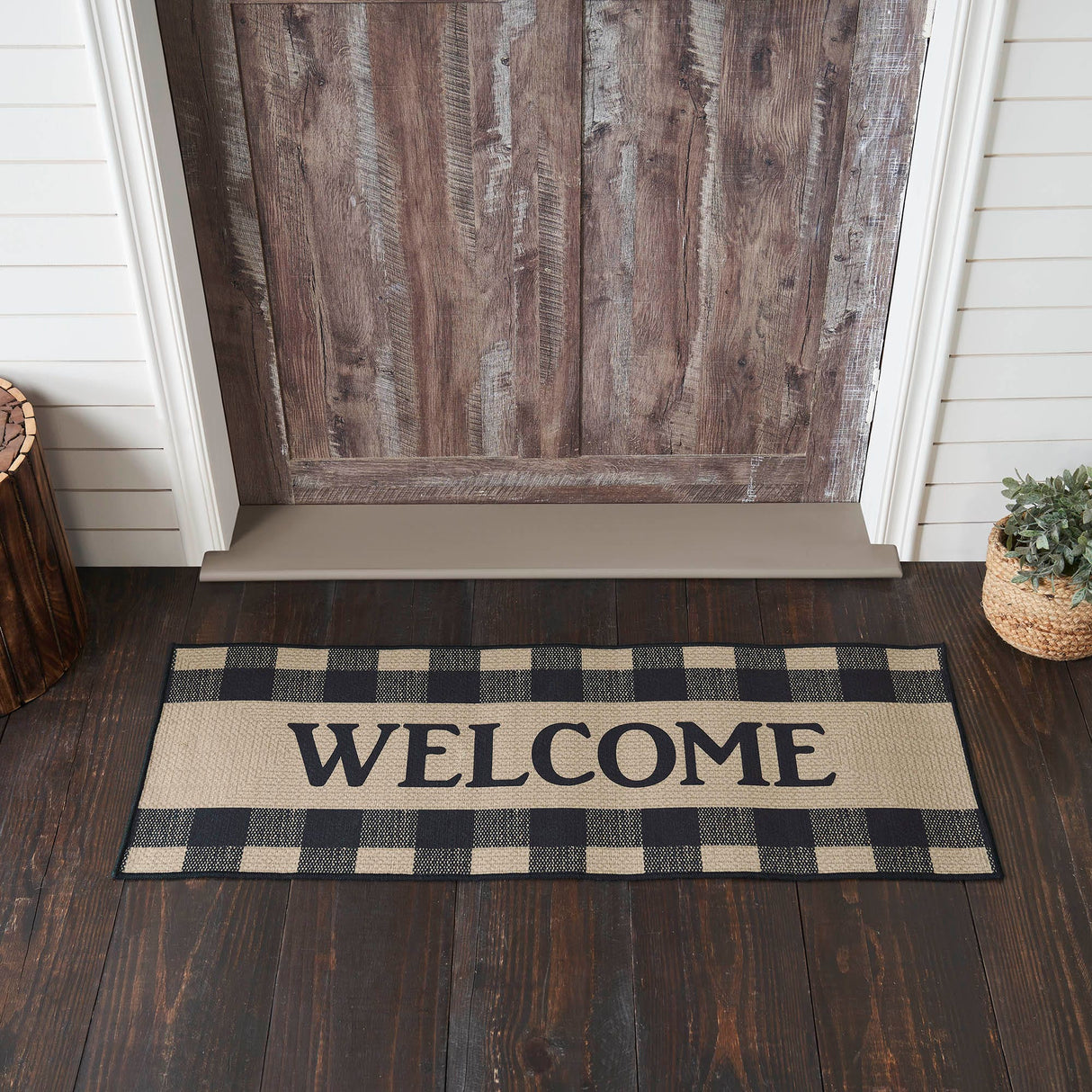 Black & Tan 48" Welcome Rug