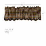 Black & Tan 60" Layered Valance