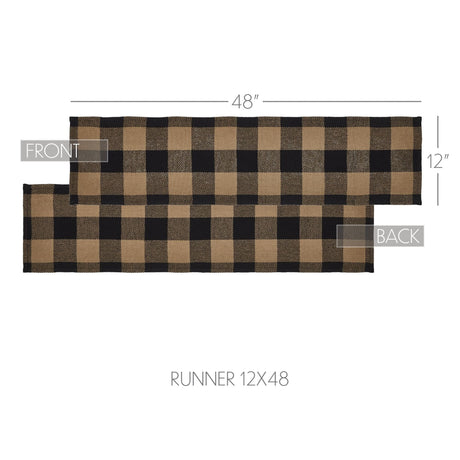 Black & Tan 48" Table Runner