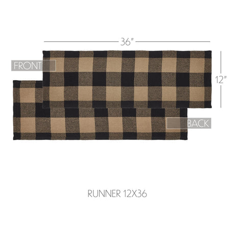 Black & Tan 36" Table Runner