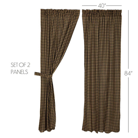 Black & Tan 84" Drape Set