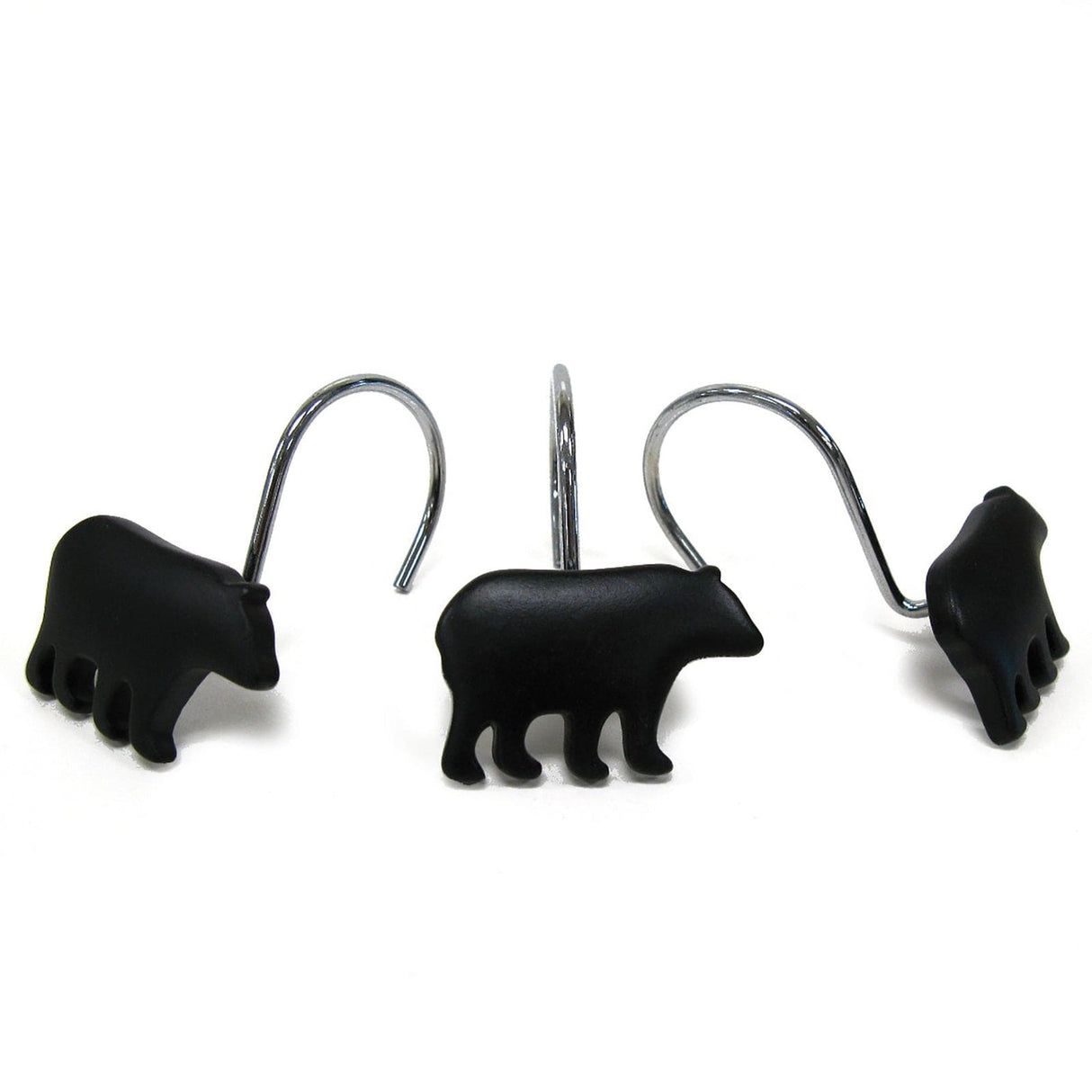 Black Bear Shower Curtain Hook Set