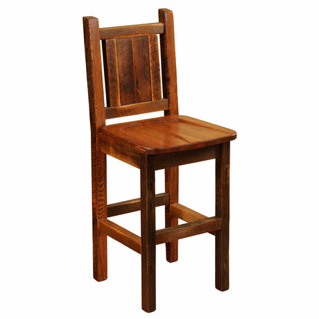 Barnwood Artisan Barstool With Arms