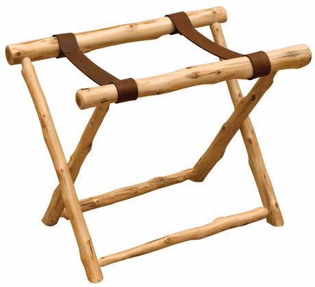 Cedar Log Luggage Rack