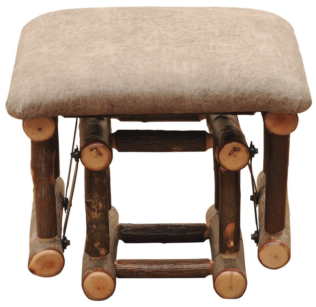 Hickory Log Gliding Ottoman