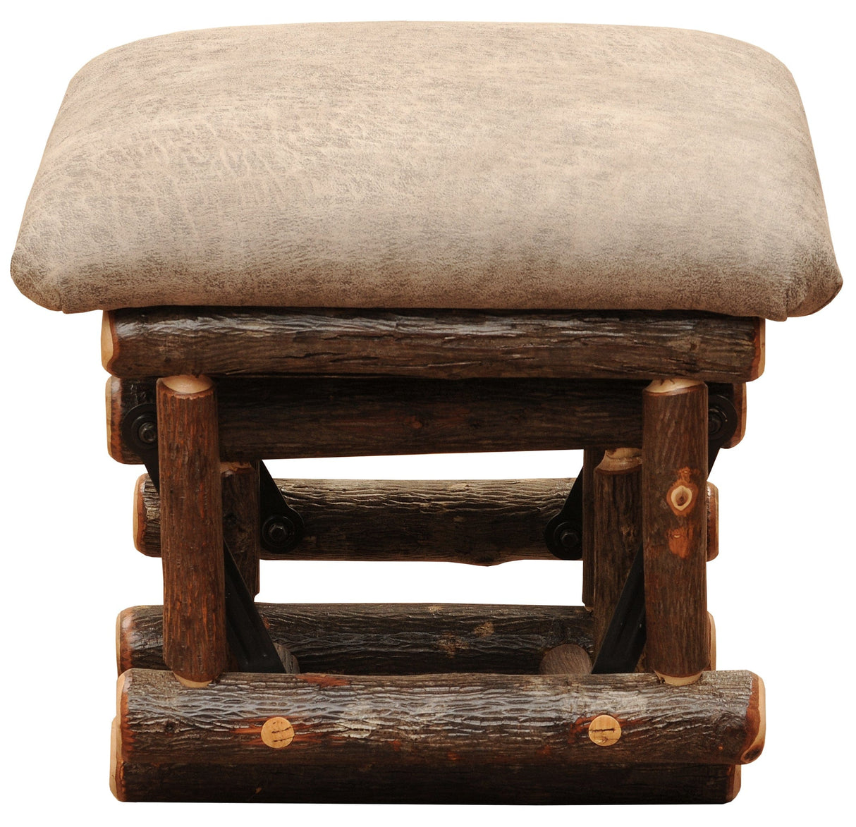 Hickory Log Gliding Ottoman