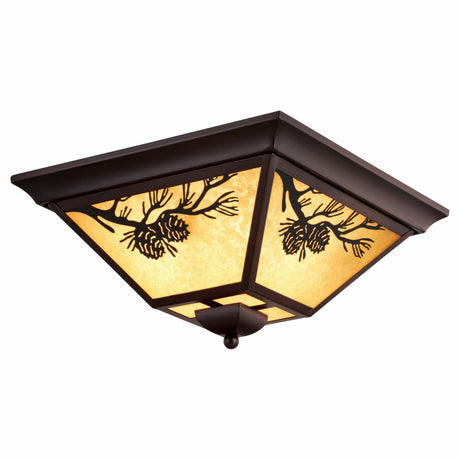 Pinecone Lodge 14" Flush Mount Light Fixture