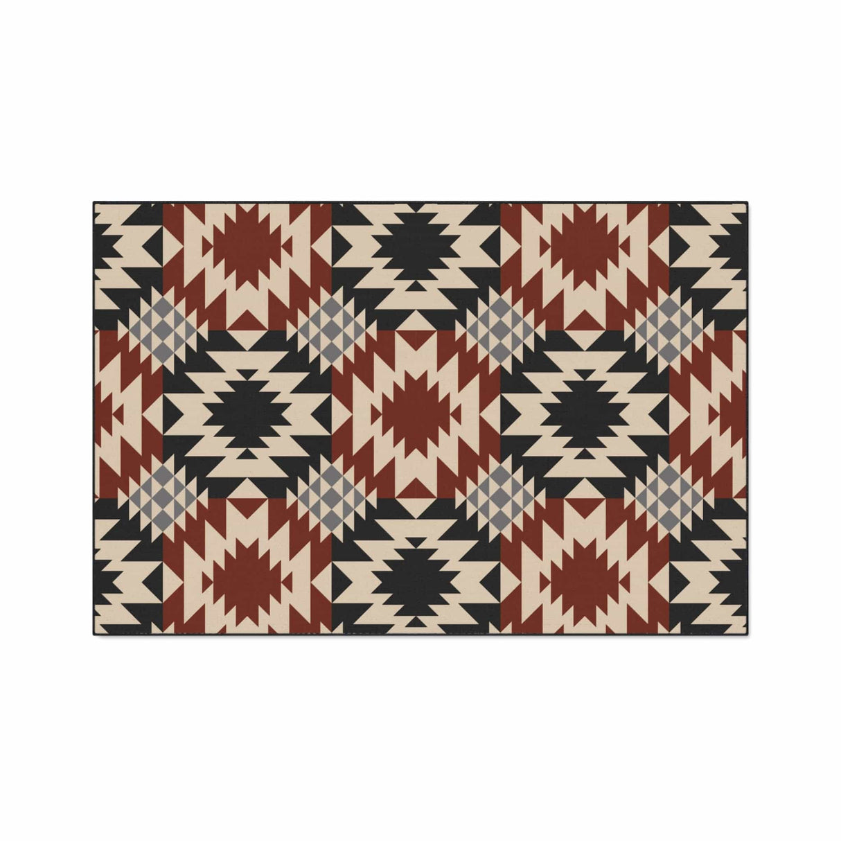 Red Black Southwest Non-Slip Rug