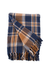 Fireplace Plaid Navy Throw