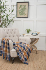 Fireplace Plaid Navy Throw