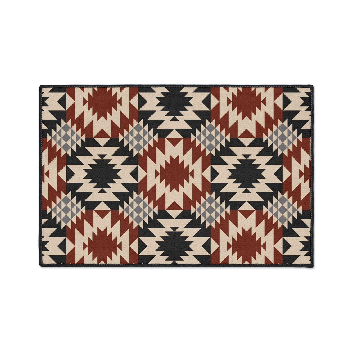 Red Black Southwest Non-Slip Rug