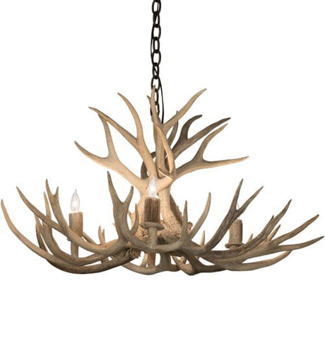 32" Mule Deer 4 Light Antler Chandelier