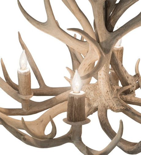 32" Mule Deer 4 Light Antler Chandelier