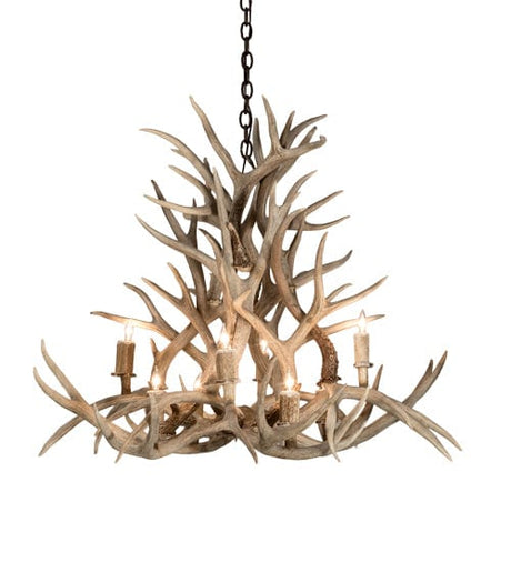 38" Mule Deer 8 Light Antler Chandelier