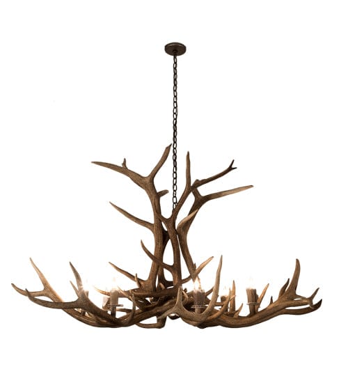 66" Elk 8 Light Antler Chandelier