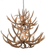 42" Mule Deer 12 Light Antler Chandelier