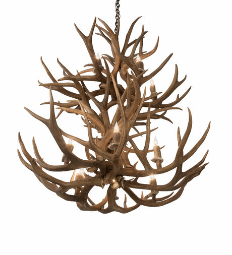 36" Mule Deer 12 Light Antler Chandelier