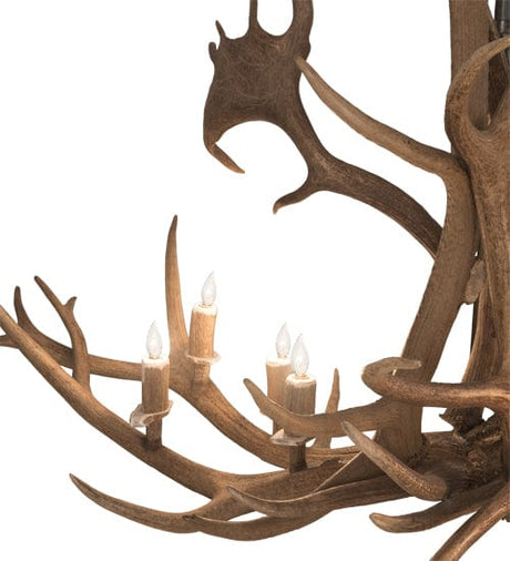 64" Elk & Fallow Deer 8 Light Antler Chandelier