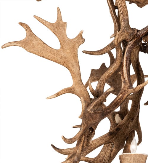 58" Fallow Deer 12 Light Antler Chandelier