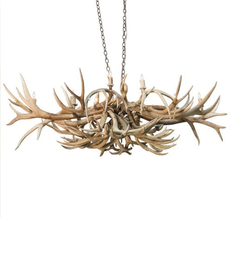 71" Deer 10 Light Oblong Antler Chandelier