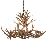 39" Mule Deer 8 Light Oblong Antler Chandelier