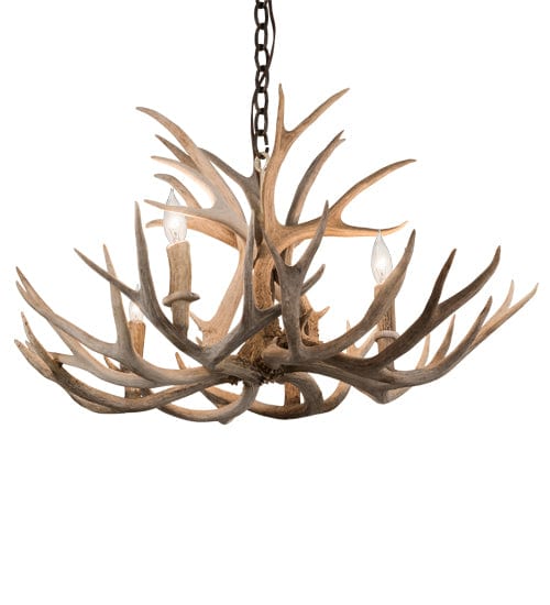 30" Mule Deer 4 Light Antler Chandelier