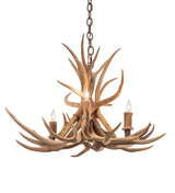 29" Mule Deer 4 Light Antler Chandelier