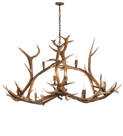 70" Elk 10 Light Oblong Antler Chandelier