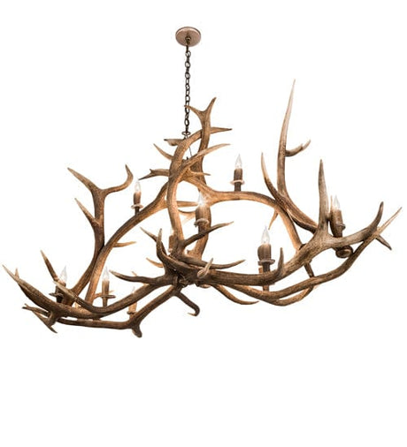 70" Elk 10 Light Oblong Antler Chandelier